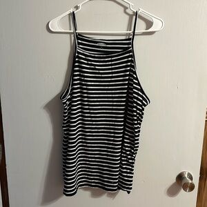 Old Navy Black & White Striped Spaghetti Strapped Tank
